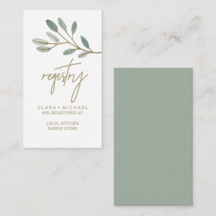 Carte D'accompagnement Registre cadeau Eucalyptus Gold Veiné