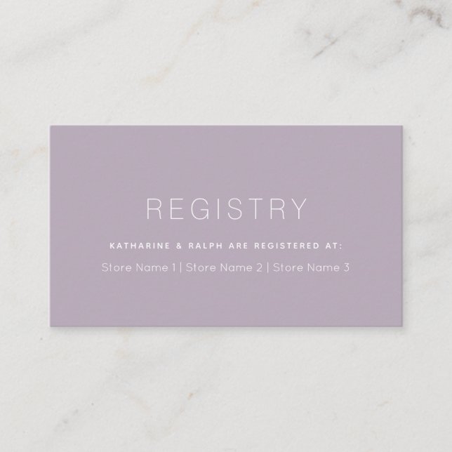 Carte D'accompagnement Registre Cadeau Mariage simple et moderne Dusty Li (Devant)