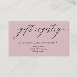 Carte D'accompagnement Registre Cadeau Minimaliste De Calligraphie Mauve 