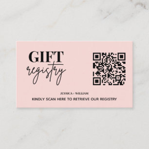 Carte D'accompagnement Registre cadeau moderne   Code QR du registre Mari