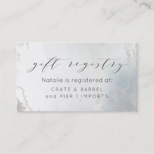 Carte D'accompagnement Registre cadeau Ombre Dusty Blue Frosted Luxe Douc