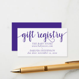 Carte D'accompagnement Registre cadeau simple violet | Grapher n'importe 