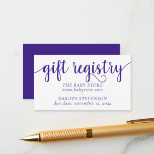 Carte D'accompagnement Registre cadeau simple violet Grapher n'importe