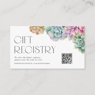 Carte D'accompagnement Registre de Baby shower de codes QR de l'aquarelle
