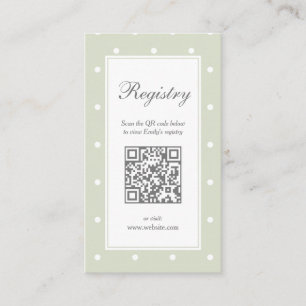 Carte D'accompagnement Registre de Baby showers Pois verts de la lumière