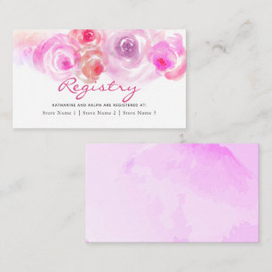 Carte D'accompagnement Registre de cadeaux aquarelle roses rose poussiére