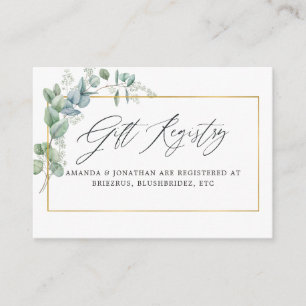 Carte D'accompagnement Registre de cadeaux de mariage à motif géométrique