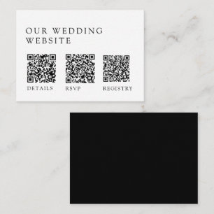 Carte D'accompagnement Registre de cadeaux de Mariage minimal QR Code RSV