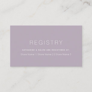 Carte D'accompagnement Registre de cadeaux de mariage simple moderne dust