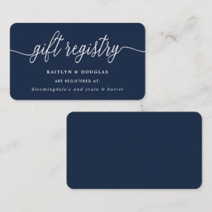 Carte D'accompagnement Registre de cadeaux de script simple
