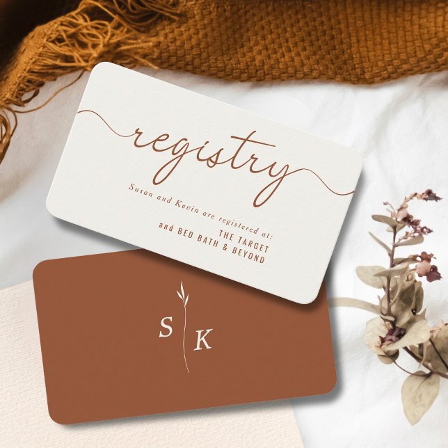 Carte D'accompagnement Registre de cadeaux pour Wedding shower de monogra (Créateur téléchargé)