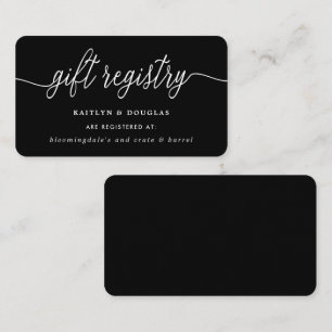 Carte D'accompagnement Registre de cadeaux Simple Script