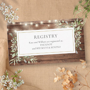 Carte D'accompagnement Registre de cadeaux Wedding shower de vol de feux 