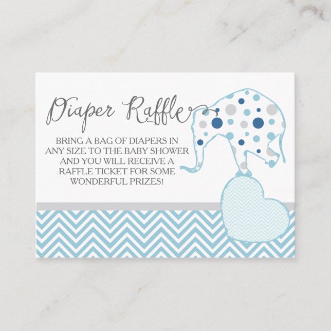 Carte D'accompagnement Registre de calfeuil Eléphant Baby shower garçon (Devant)