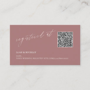 Carte D'accompagnement Registre de code QR ArtsApp Dusty Rose Blush Scrip
