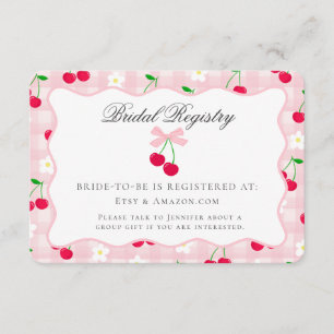 Carte D'accompagnement Registre de la mariée Cerry Sweet Rose Coquette Bo