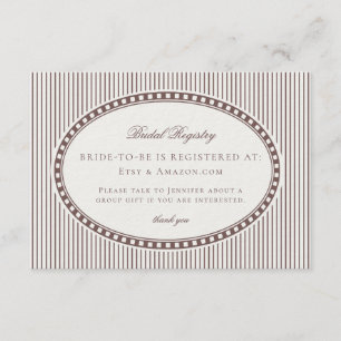 Carte D'accompagnement Registre de mariage à carreaux harlequin brun moch