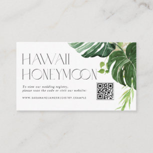 Carte D'accompagnement Registre de mariage à code QR sur le thème tropica