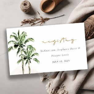 Carte D'accompagnement Registre de mariage aux palmiers de la plage tropi