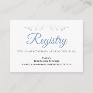 Carte D'accompagnement Registre de mariage élégant bleu et gris