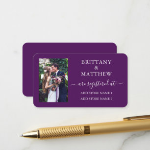 Carte D'accompagnement Registre de mariage photo calligraphie moderne vio