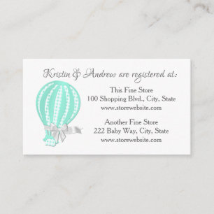 Carte D'accompagnement Registre des Baby showers à ballon à air chaud