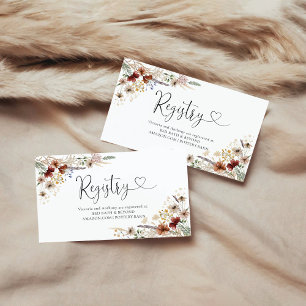 Carte D'accompagnement Registre des Baby showers de minuscules Fleurs sau