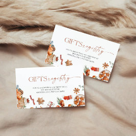 Carte D'accompagnement Registre des Baby showers de Noël d'hiver