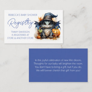 Carte D'accompagnement Registre des Baby showers d'Halloween Dragon d'aqu