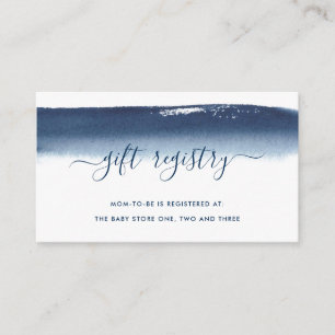 Carte D'accompagnement Registre des cadeaux Baby shower garçon Marine ble