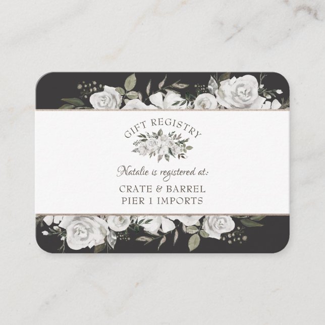 Carte D'accompagnement Registre des cadeaux de Fêtes des mariées florales (Devant)