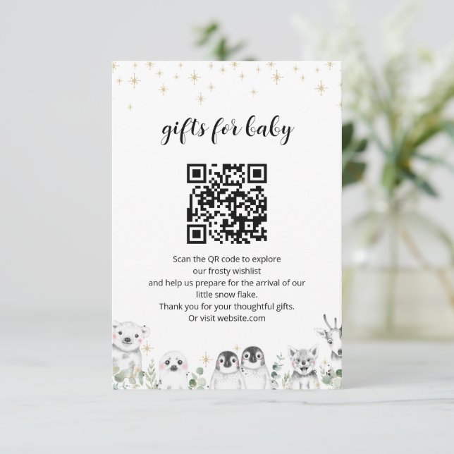 Carte D'accompagnement Registre des cadeaux pour bébés Baby shower des an (Debout devant)
