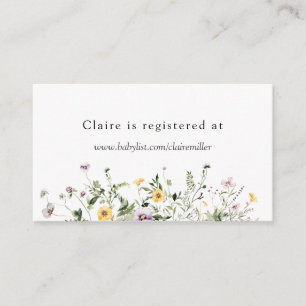 Carte D'accompagnement Registre des douches Fleur sauvage Delicate