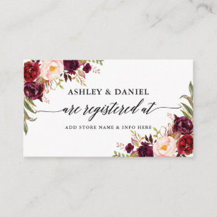 Carte D'accompagnement Registre des Mariages de calligraphie florale de B