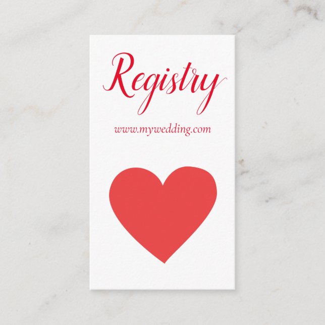 Carte D'accompagnement Registre des Mariages de coeur joli (Devant)