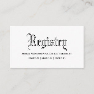 Carte D'accompagnement Registre des Mariages gothiques