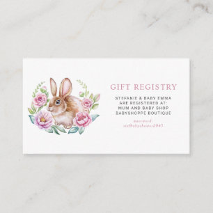 Carte D'accompagnement Registre du Baby shower de courme de fleurs de lap