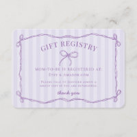 Registre du Baby shower de la lavande à bec pourpr