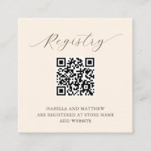 Registre élégant moderne beige avec code QR