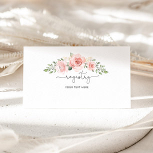 Carte D'accompagnement Registre floral rose pâle