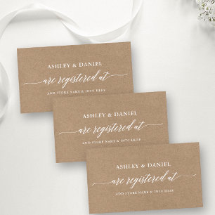 Carte D'accompagnement Registre Mariage de calligraphie moderne Kraft