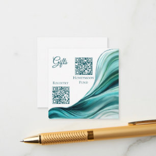 Carte D'accompagnement Registre mariage-Moderne Abstrait Emerald vert-