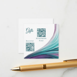 Carte D'accompagnement Registre mariage-moderne Abstrait-pourpre et Turqu
