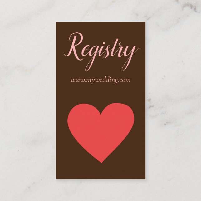 Carte D'accompagnement Registre Mariage Red Heart (Devant)