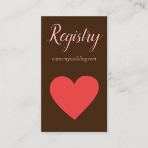 Carte D'accompagnement Registre Mariage Red Heart