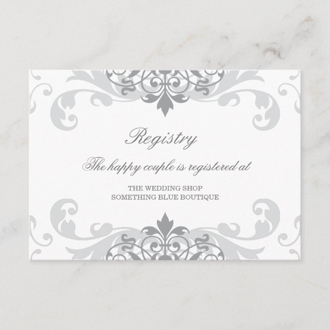 Carte D'accompagnement Registre Mariage Silver Grey Ironworks (Devant)