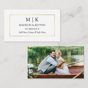 Carte D'accompagnement Registre minimaliste moderne de Mariage photo Mono