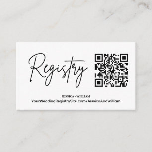 Carte D'accompagnement Registre moderne   Code QR du registre Mariage