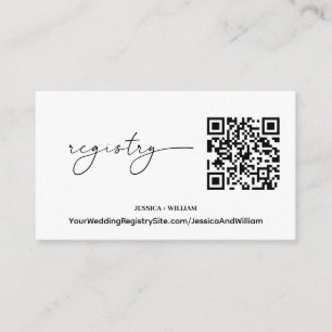 Carte D'accompagnement Registre moderne Code QR du registre Mariage
