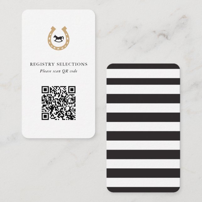 Carte D'accompagnement Registre ou informations pour la Baby Shower de De (Devant / Derrière)